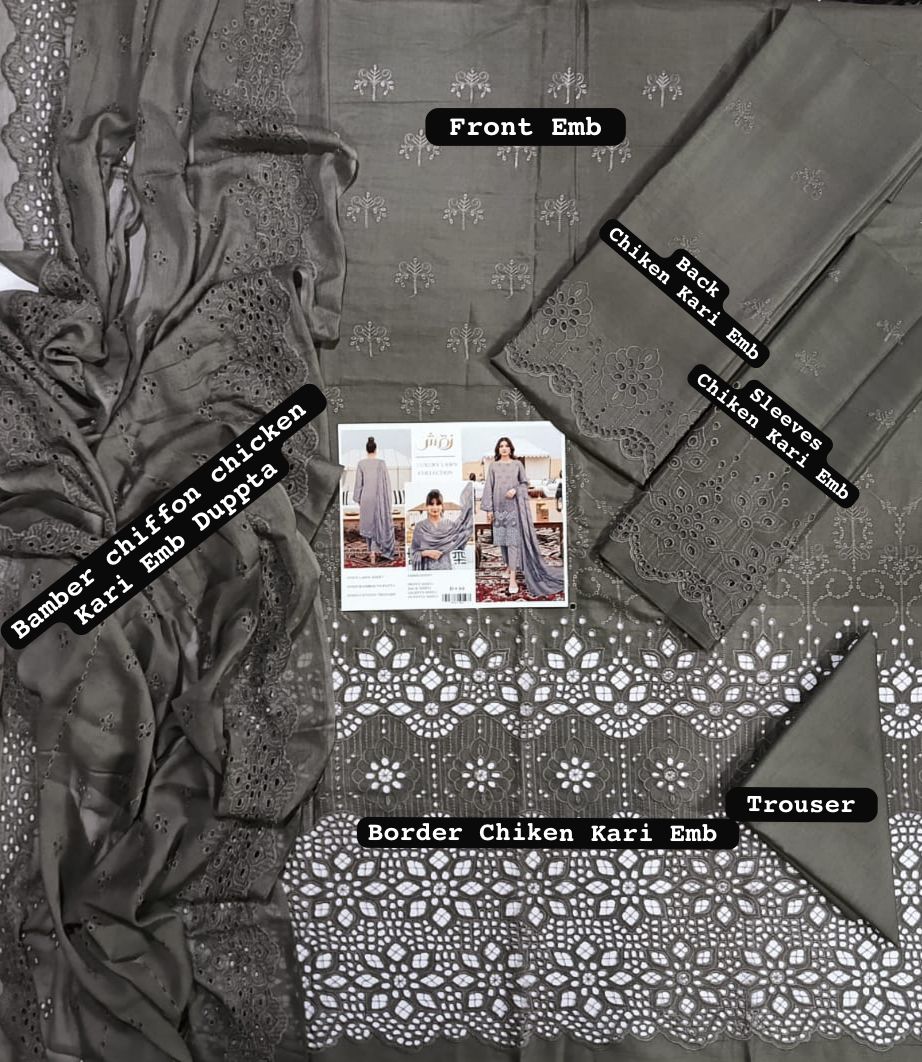 Elegant Beige Chikankari Lawn Suit – Luxury Embroidered Collection