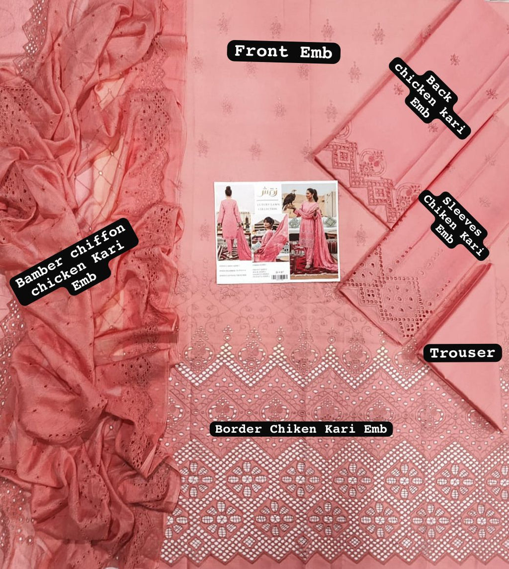Elegant Beige Chikankari Lawn Suit – Luxury Embroidered Collection